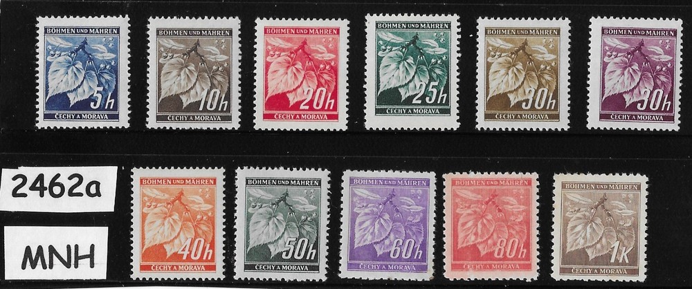 MNH Stamp set 1940s Third Reich occupation of BaM WWII Linden Leaves #2462a
