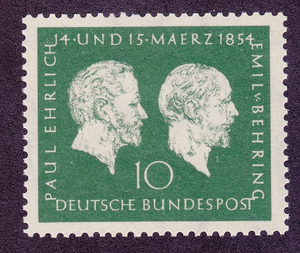 Germany 722 MI197 MNH 1954 Paul Ehrlich & Emil von Behring Medical Researchers