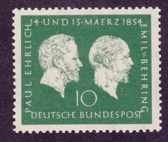 Germany 722 MI197 MNH 1954 Paul Ehrlich & Emil von Behring Medical Researchers