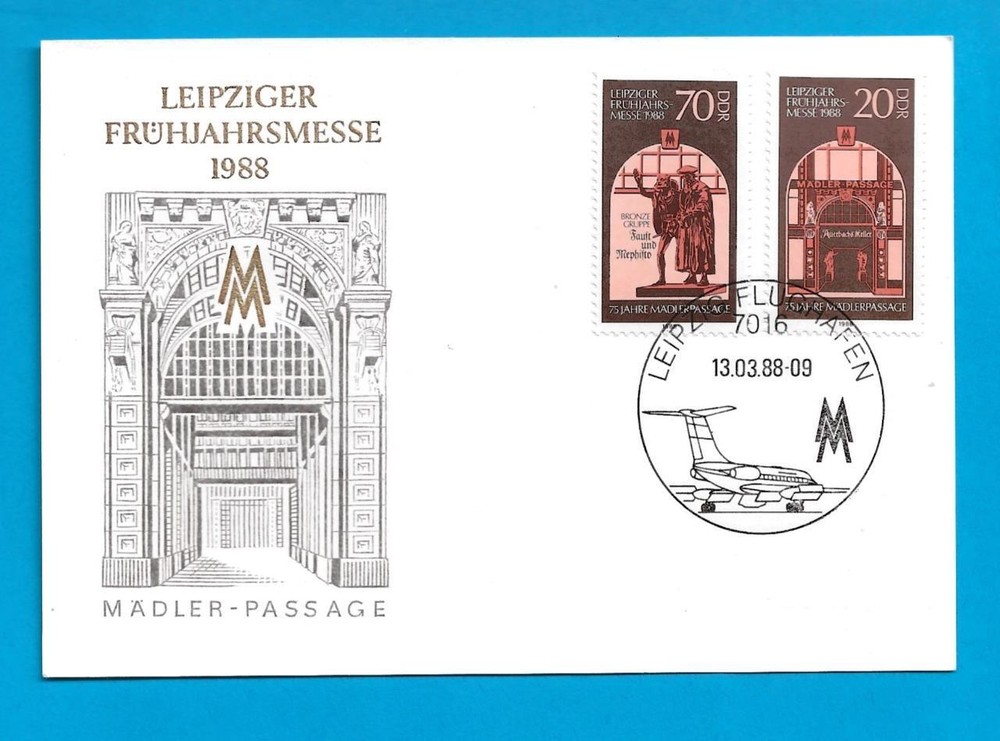 GERMANY DDR – 1988 LEIPZIG SPRING FAIR FIRST DAY CARD – SCOTT 2660-2661 – N689