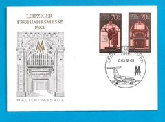 GERMANY DDR – 1988 LEIPZIG SPRING FAIR FIRST DAY CARD – SCOTT 2660-2661 – N689