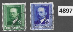 #4897 Used stamp set ScB186-187 / Third Reich Germany / 1940 Emil von Behring