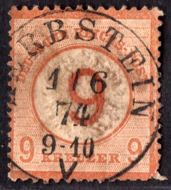 GERMANY 1874 SCOTT #28 USED BULL’S-EYE CANCEL VF