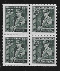 MNH Stamp Block B26 Adolf Hitler Birthday 1944 / WWII Occupation Third Reich