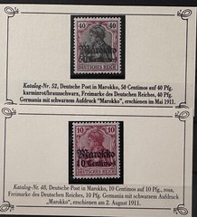 1911-1913 DEUTSCHES REICH GERMANY MAROKKO MOROCCO 40, 30, 10, 5 STAMPS MNH