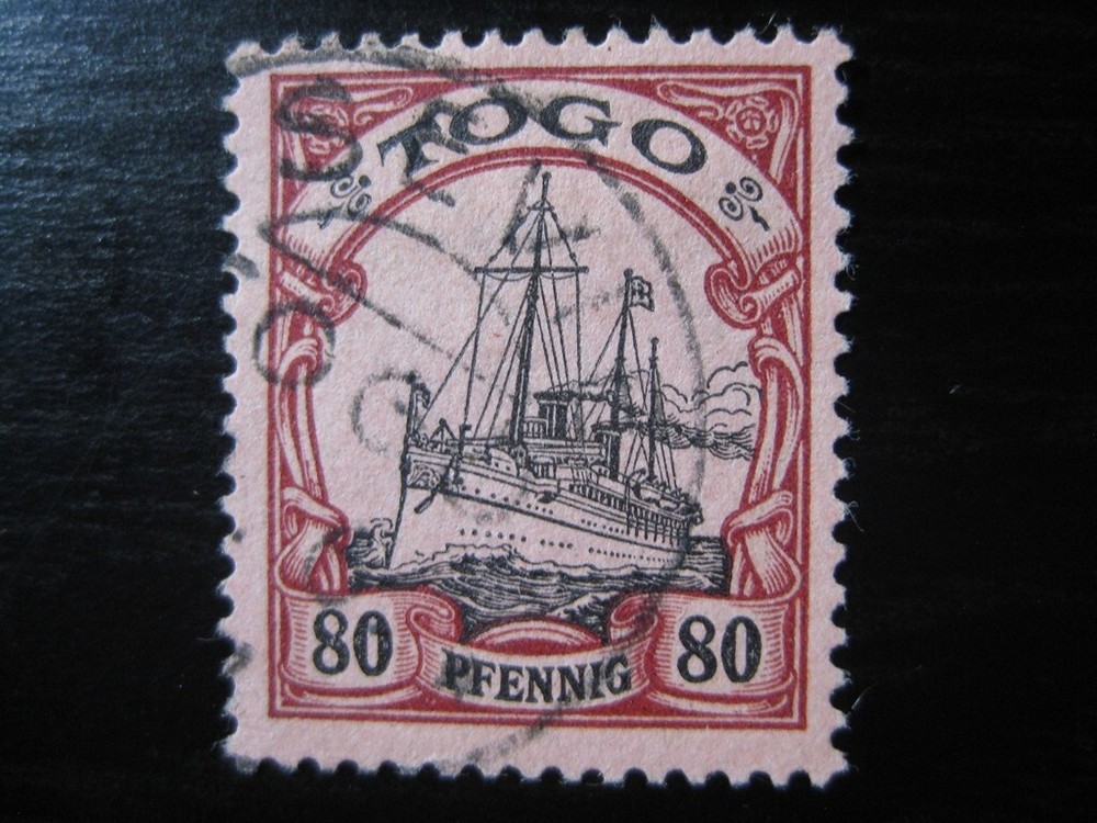 TOGO GERMAN COLONY Mi. #15 used Kaiser Yacht stamp w/ scarce „Tsevie“ cancel!
