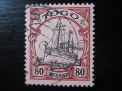 TOGO GERMAN COLONY Mi. #15 used Kaiser Yacht stamp w/ scarce „Tsevie“ cancel!