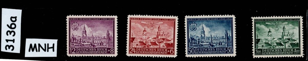 MNH stamp set NB15-NB18 Germany Occupied Lublin Poland WWII 1942 #3136a