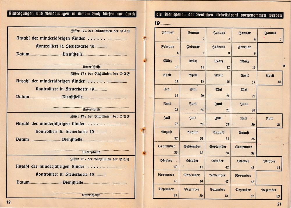 Lot Stamp Book Germany Revenue WWII DAF Member Cancelled U