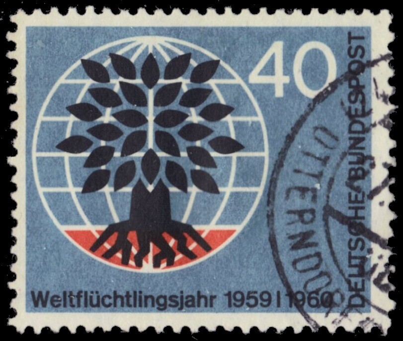 GERMANY 808 – World Refugee Year „Uprooted Oak Emblem“ (pc15983)