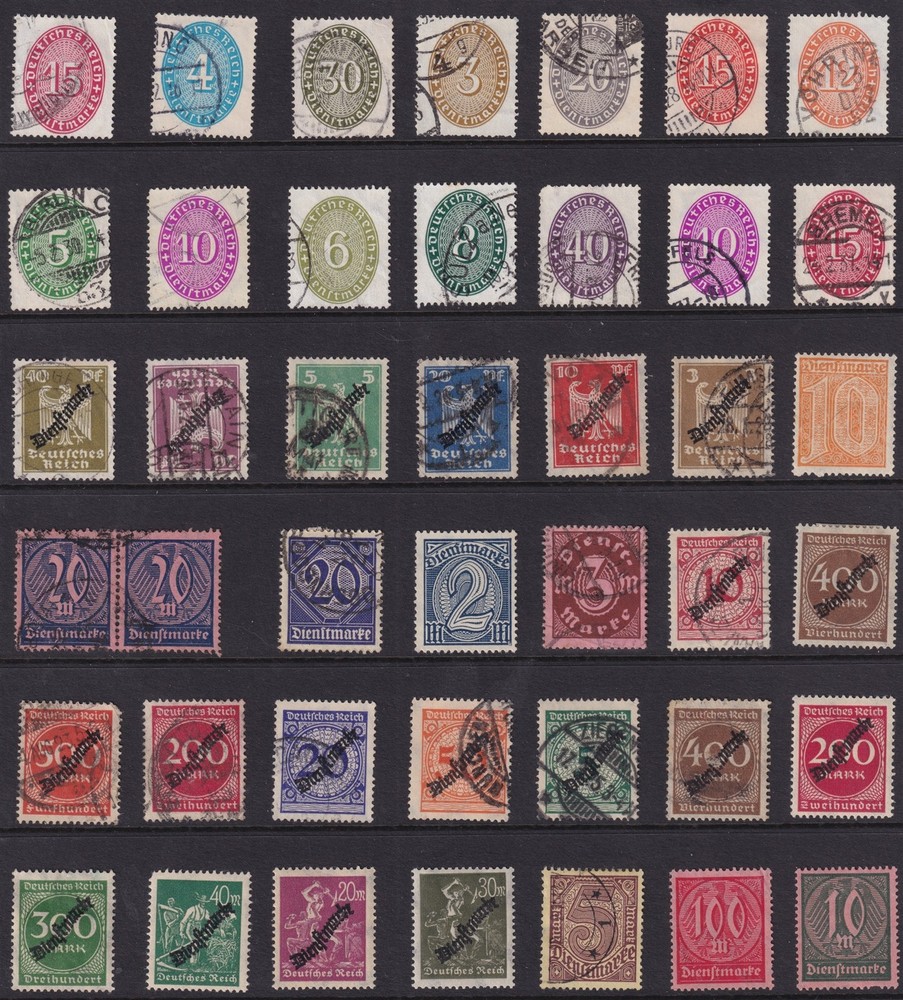 Lot Stamp Germany Reich WWI Selection Germania Dienst Mixed F