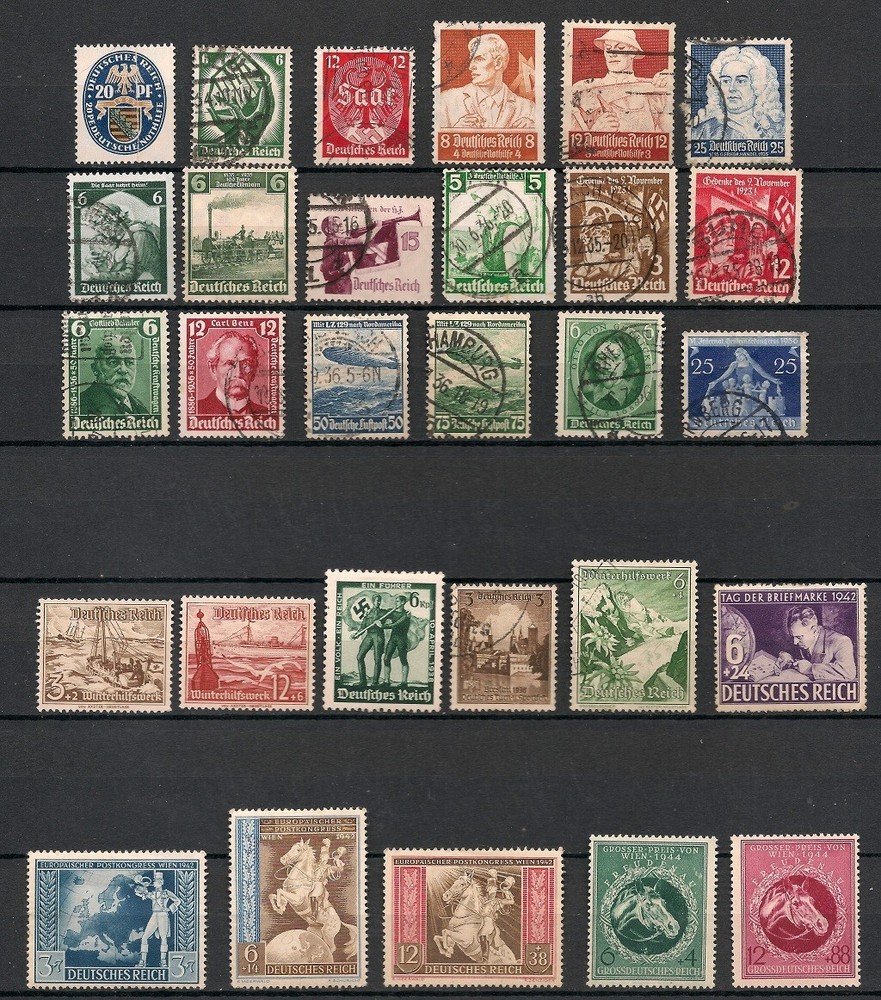 Germany Stamps 1925-1945 Collection Of 48 Stamps Used/Mint Hinged