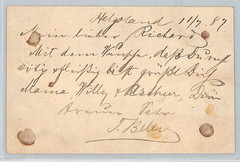 HELIGOLAND (German) Stationery Card 10pf Used 1887 CDS Altona {samwells}XT311