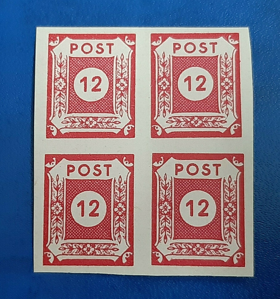 Germany Stamps Allied Occupation 4x 12 Pfennig 1946 Block SBZ Mi. Nr. 63 (19801)