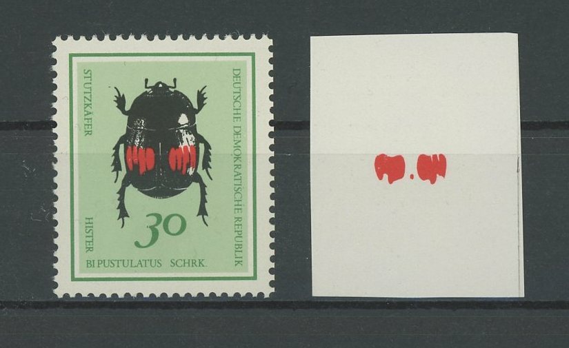 GERMANY GDR DDR PH INSECTS 1968 PHASENDRUCK BEETLE PROOF IMPERF RARE!! /m1858