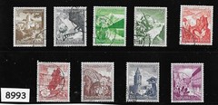 #8993 Stamp set ScB123 – B131 1938 Winter relief fund / Third Reich Germany