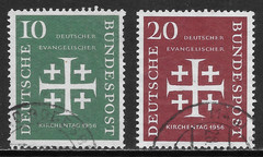 GERMANY SCOTT 744 – 755 USED SET – 1956 GERMAN PROTESTANT MEETING