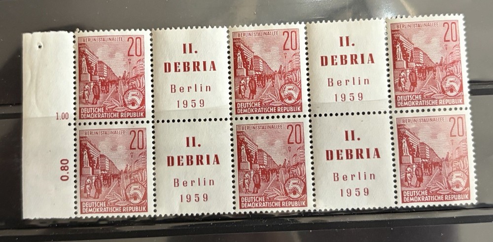 GERMANY – EAST DDR – DEBRIA 1959 Strips Mint NH – Hard To Find