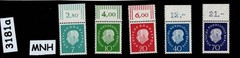 MNH stamp set Sc 793-797 1959 Theodor Heuss Bundespost Germany #3181a