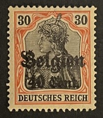 Travelstamps: Germany Offices in Belgium Stamps WWII, 40c OP Mint MOGH Wmk