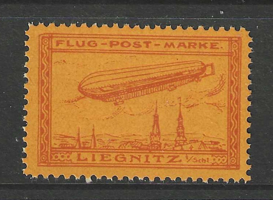 1913 GERMANY early Zeppelin stamp LIEGNITZ mint** signed very rare $ 2100.00