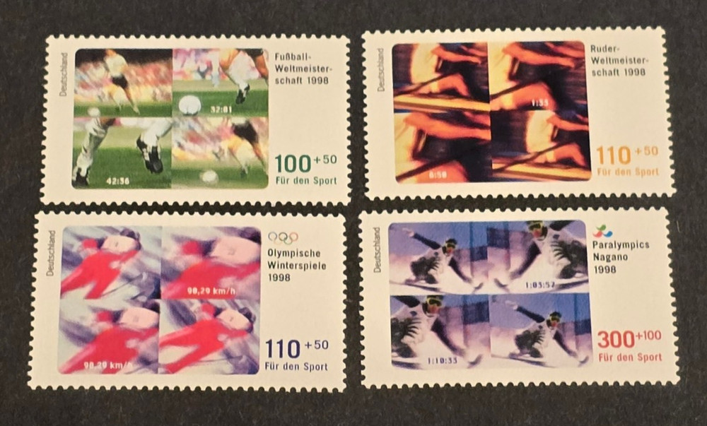 1998 Germany Für den Sport MNH Set of 4 Nagano Olympics World Cup Mi# 2000-2003