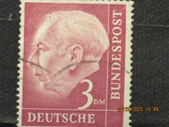 The listing is:(1)1954 Deutsche Dr. Theodor Heuss 3 DM Postage Stamp-LH