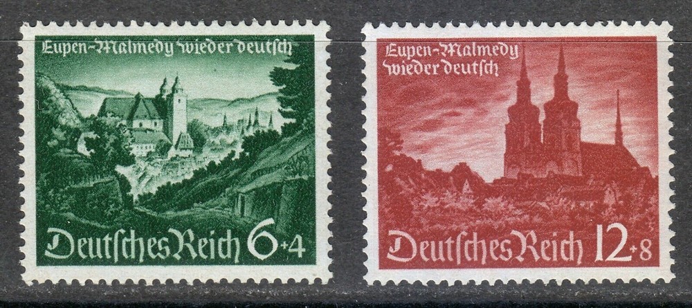 Germany 1940 MNH Mi 748-749 Sc B174-B175 View of Malmedy & Eupen, Belgium **