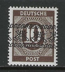 Germany 1948 Allied occup. 10 Pf. Numeral issue inverted band overprint mint**