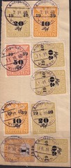 Lot Stamp Germany Poland Revenue WWII 1940 Court Document Fee Strip U 2
