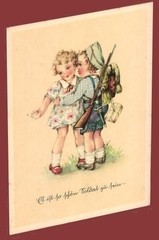 German WW2 Third Reich Artist Postcard Child Soldier