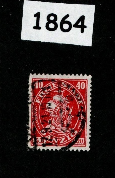 Used stamp Sc 52 Gdansk Poland Danzig 1921 Germany post WWI #1864