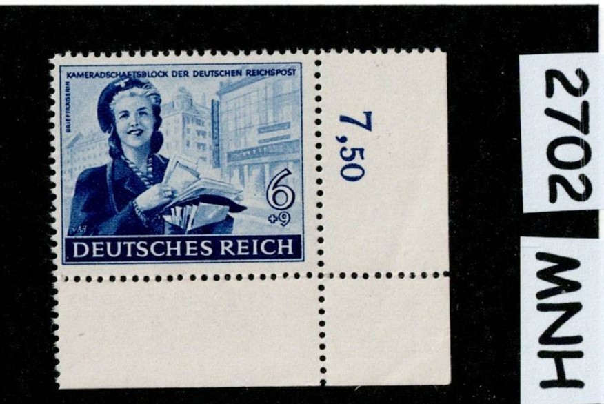 MNH stamp B272 Letter carrier Hitlers Postal & Culture fund Germany 1944 #2702