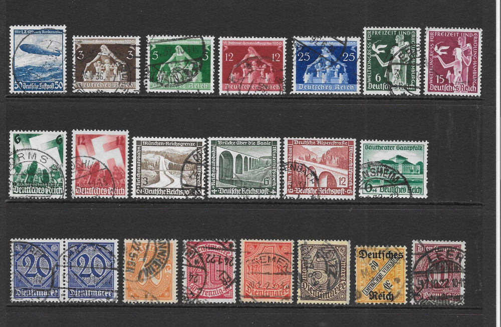 GERMANY CLASSIC POSTAGE/BOB USED ISSUES 1920 to 1938 CV $26