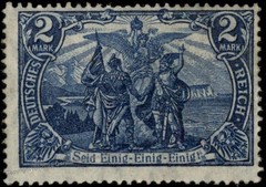 Germany 1915 Mi95BIIc War Print 25:17 Black-Violet Ultra MNH Expertized 102769