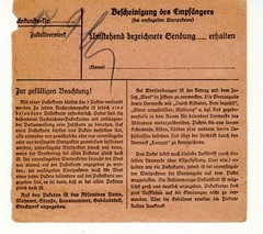 1940s Germany Paketkarte Frankfurt to Dietzenbach 60pf Hitler Head 7kg Parcel