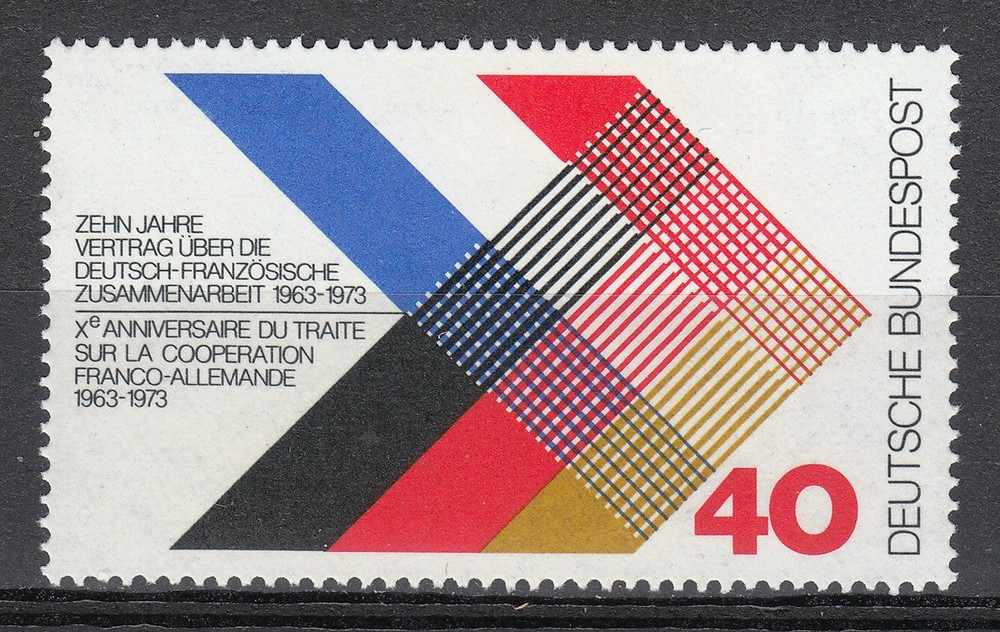 Germany 1973 Mi 753 Sc 1101 MNH Franco-German Cooperation Treaty . Flags **