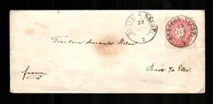 GERMANY – SAXONY Scott’s 17 ( 1863 ) 1ng Embossed Arms F/VF Used on Cover