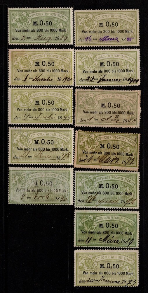 Germany 1890s .50m Revenues Used (x12) – S40789