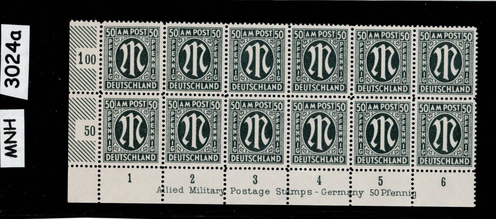 MNH stamp block #3N17 Allied Military Government 1945 Germany occupation #3024a