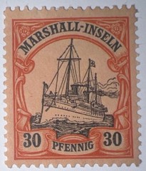 Travelstamps: GERMANY MARSHALL ISLANDS STAMPS Kaiser’s Yacht Mint OG H UNWMK 30p