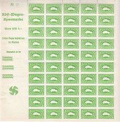 Stamp Germany Revenue KDF Sheet WWII 3rd Reich Automobile Volkswagen MNH