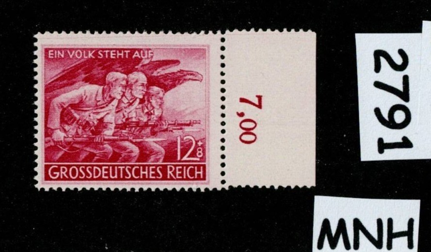 MNH Stamp B291 Third Reich February 1945 / Volkssturm or People’s Army #2791