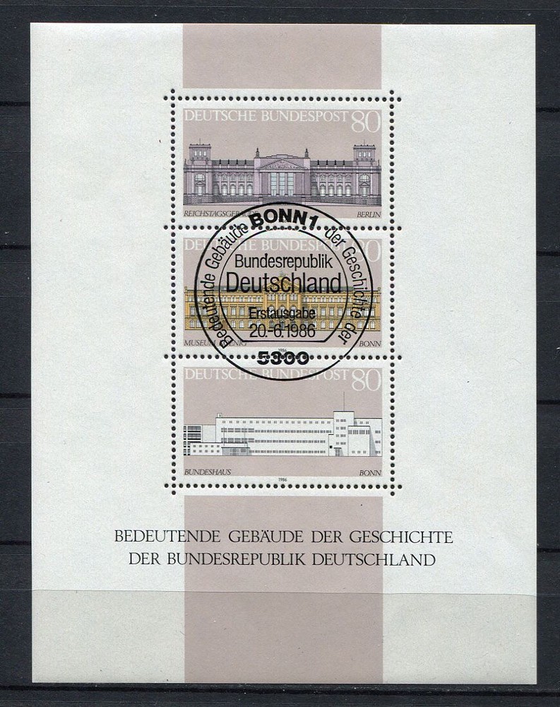 Germany – BRD : Great souvenir sheet from 1986 – historical buildings – CTO