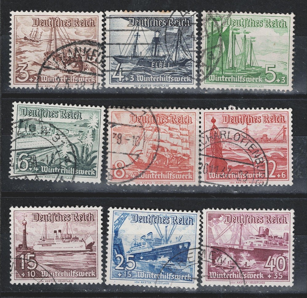 Germany WW2 Third Reich Historic Ships Boats set 1937 CV$25 A-13