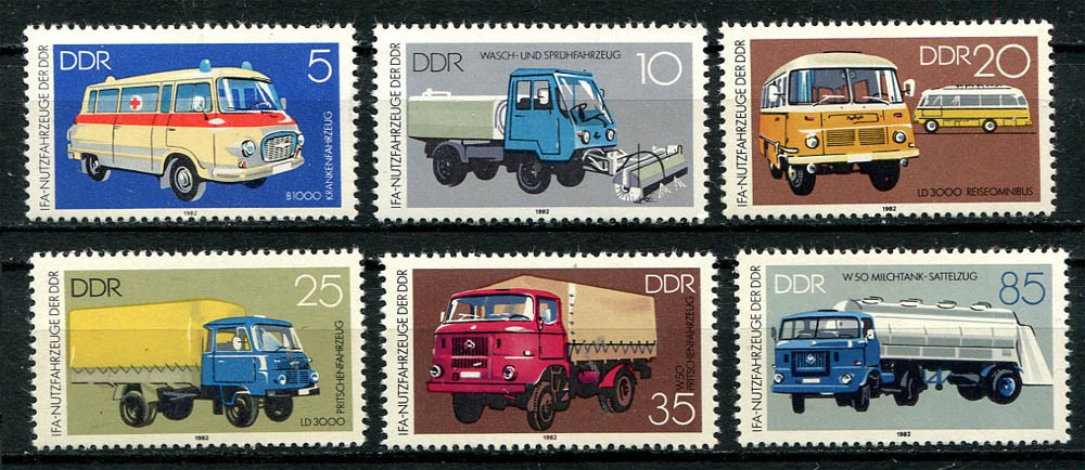 Germany – DDR : Commercial vehicles set from 1982 – mint NH