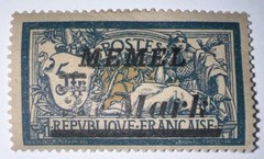 Travelstamps- 1922 MEMEL TERRITORY German Reich OP 30 Mark on 5fr MOGH