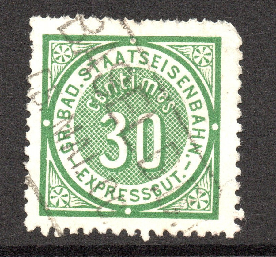 Baden 1890s 30p Rail Road Revenue Used – S60478