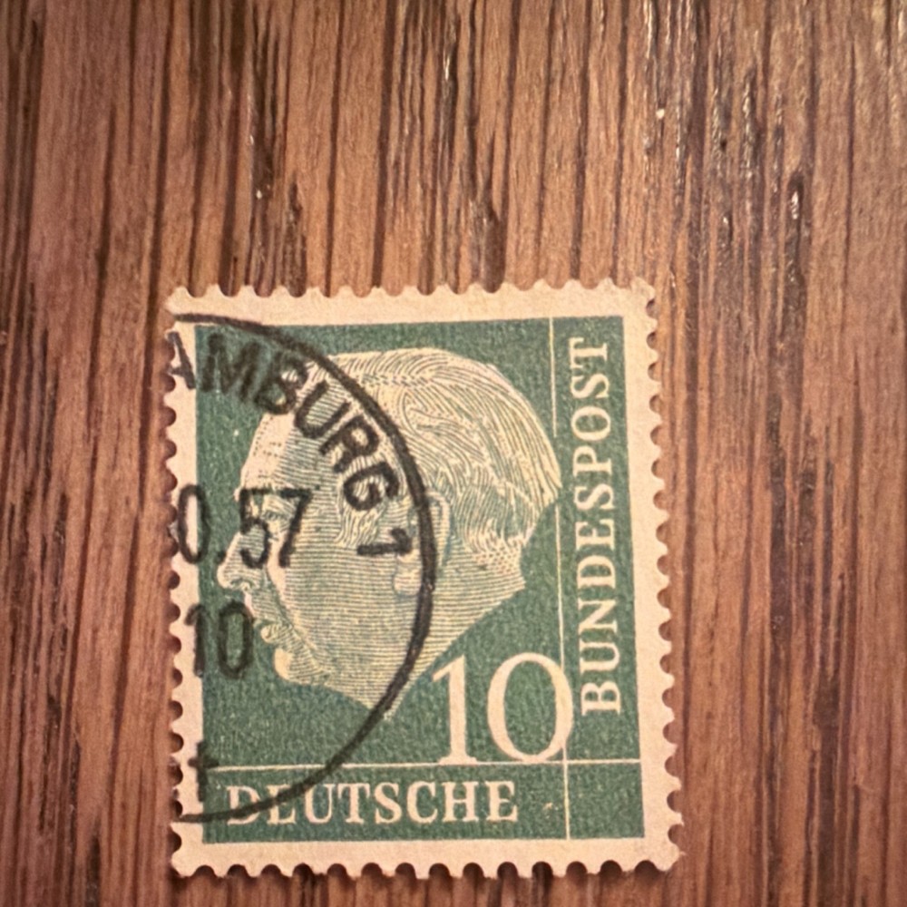 Deutsche Bundespost Germany 10 Green Politicians Used Postage Stamp