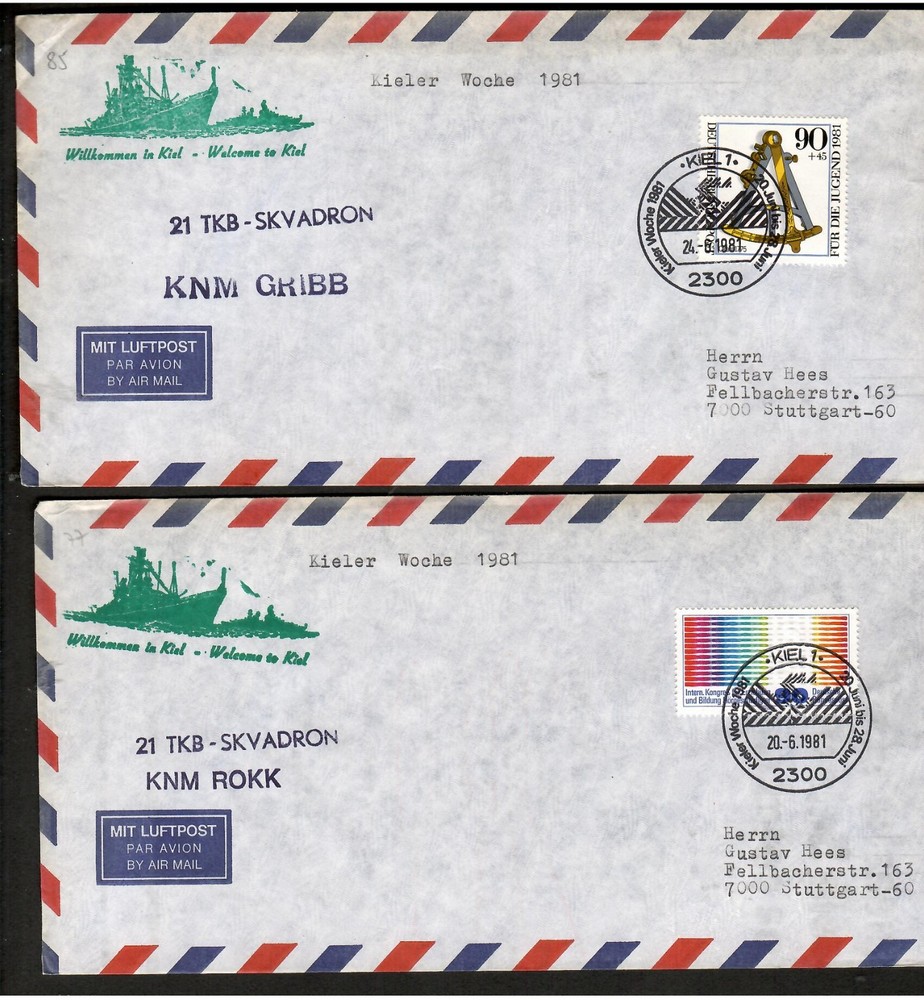 AV2 – “ KIELER WOCHE 1981 “ 10 COVERS WITH SEVERAL CANCELLATIONS